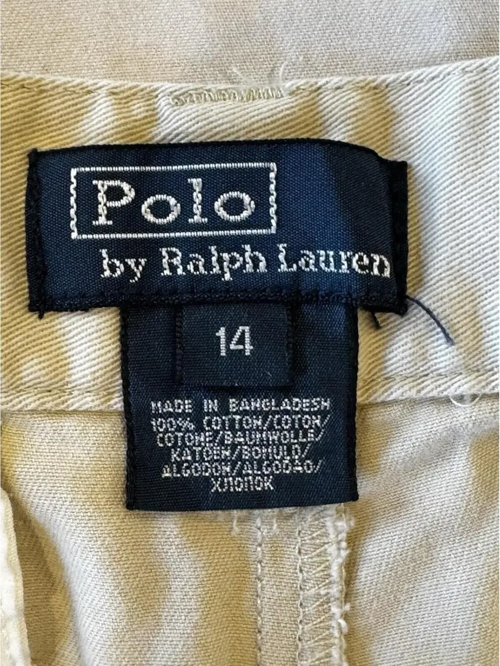 Polo By Ralph Lauren Boy’s Size 14 Straight Leg Classic Chino Tan Khaki Dressy